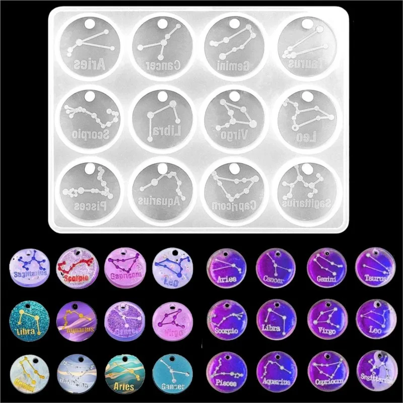 Resin Art Liquid - 12 moldes de resina de constelação
