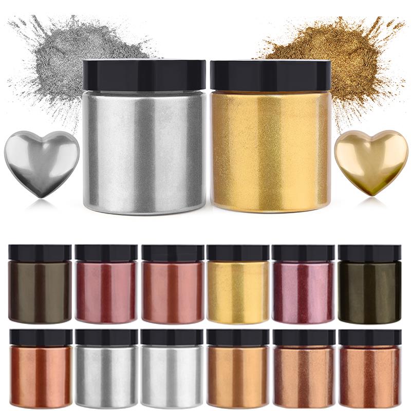 Resin Dye Opaque - 50g shimmer metálico ouro prata cor