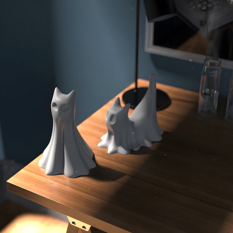 Gato fantasma halloween deskto - Resin Art Liquid avaliação e preço