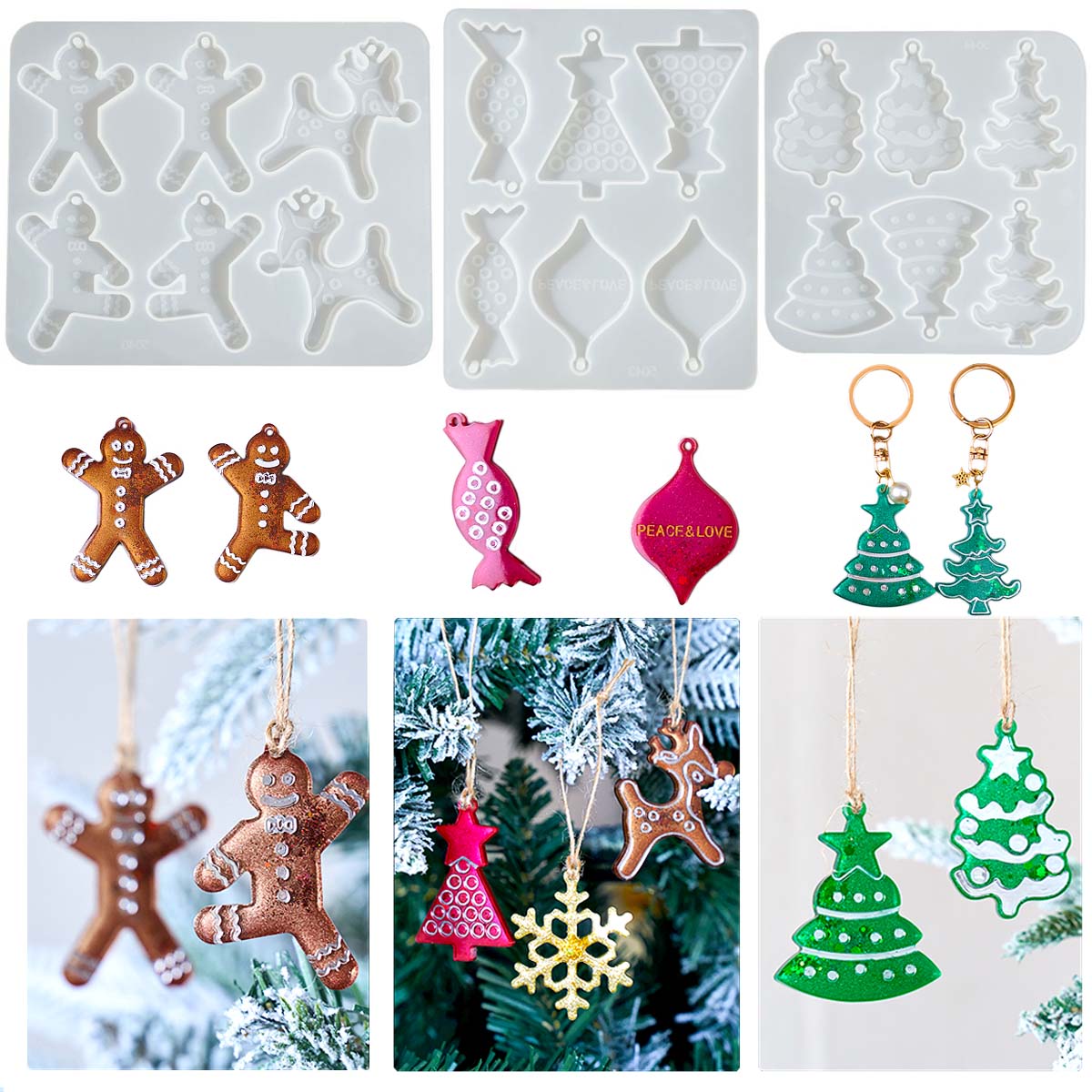 Série de natal brincos pingent - Resin Art Mould avaliação e preço